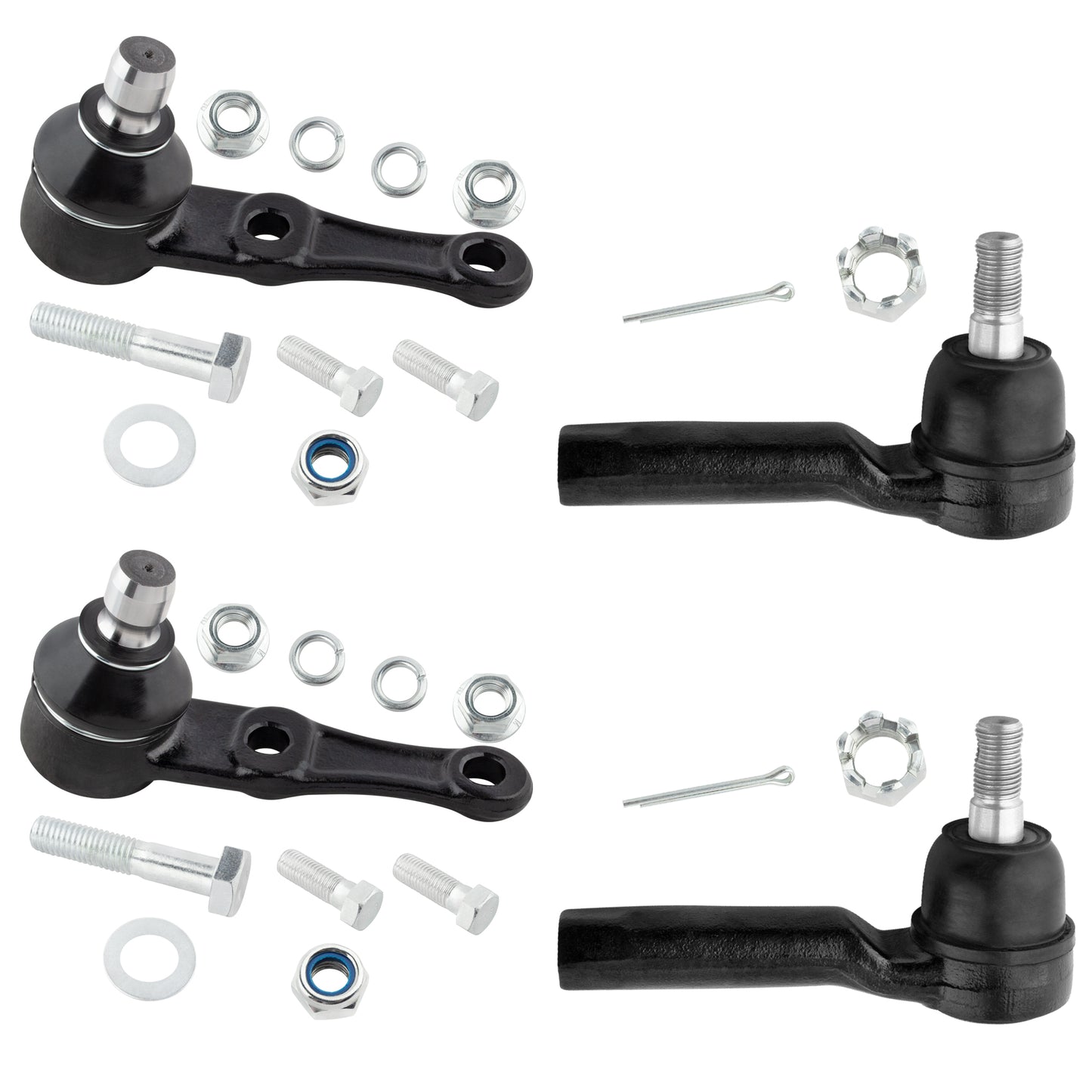 BOXI 4pc Front Suspension Kit Ball Joints Tie Rods Fit for Kia Sephia 1998-2001
