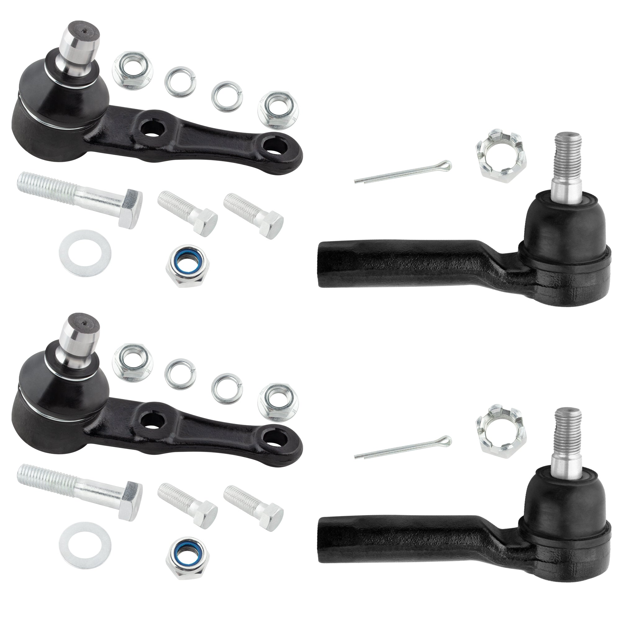 BOXI 4pc Front Suspension Kit Ball Joints Tie Rods Fit for Kia Sephia 1998-2001