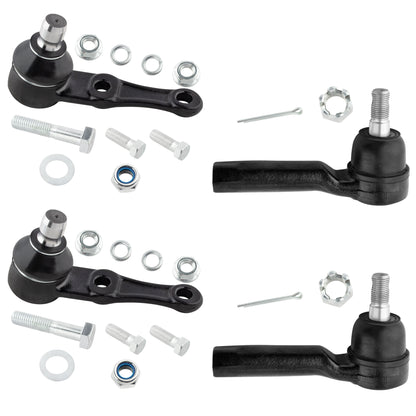 BOXI 4pc Front Suspension Kit Ball Joints Tie Rods Fit for Kia Sephia 1998-2001