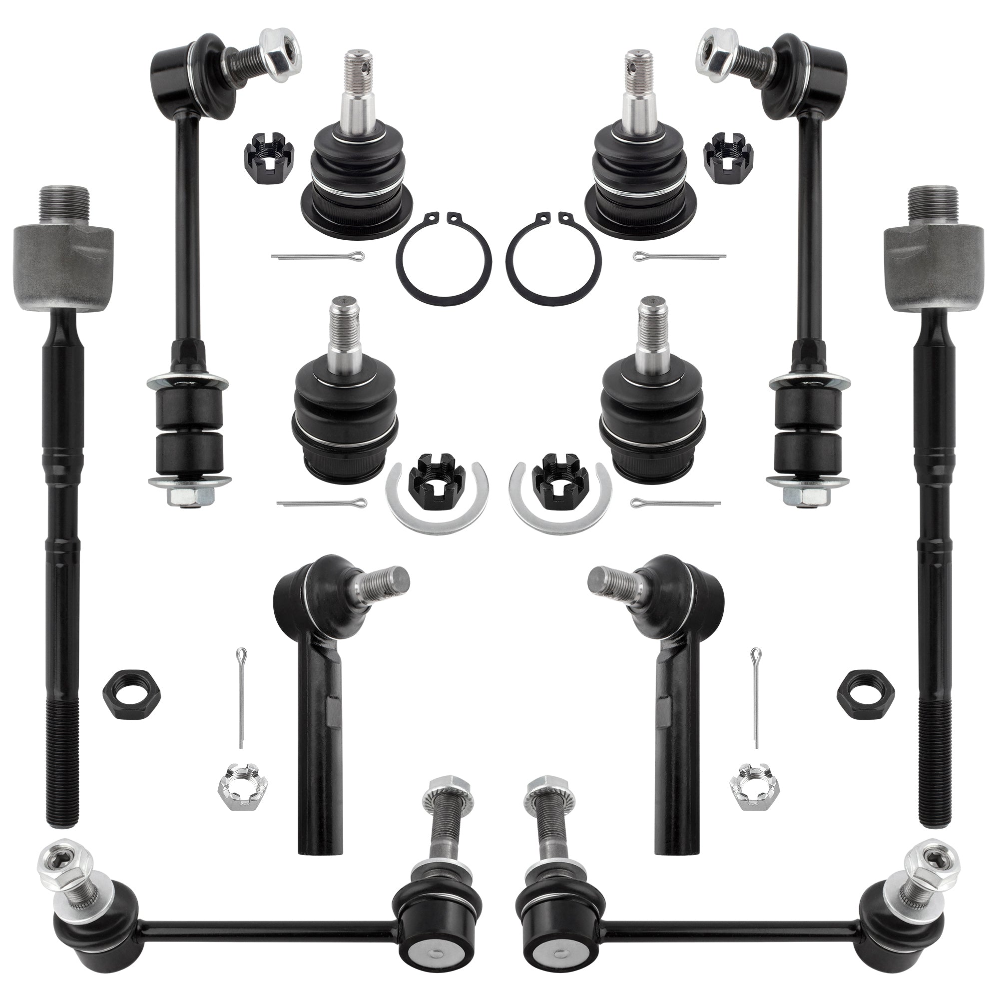 BOXI 12pcs Front Rear Sway Bar Inner Outer Tie Rods Upper Lower Ball Joints Fit for Lexus GX470