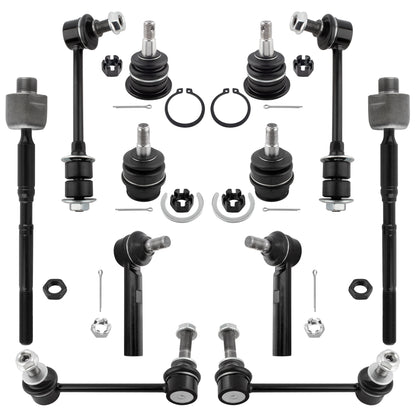 BOXI 12pcs Front Rear Sway Bar Inner Outer Tie Rods Upper Lower Ball Joints Fit for Lexus GX470