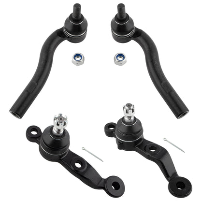 BOXI (Set of 4) Front Lower Ball Joints + Outer Tie Rods Fit for Lexus GS300 1998-2005