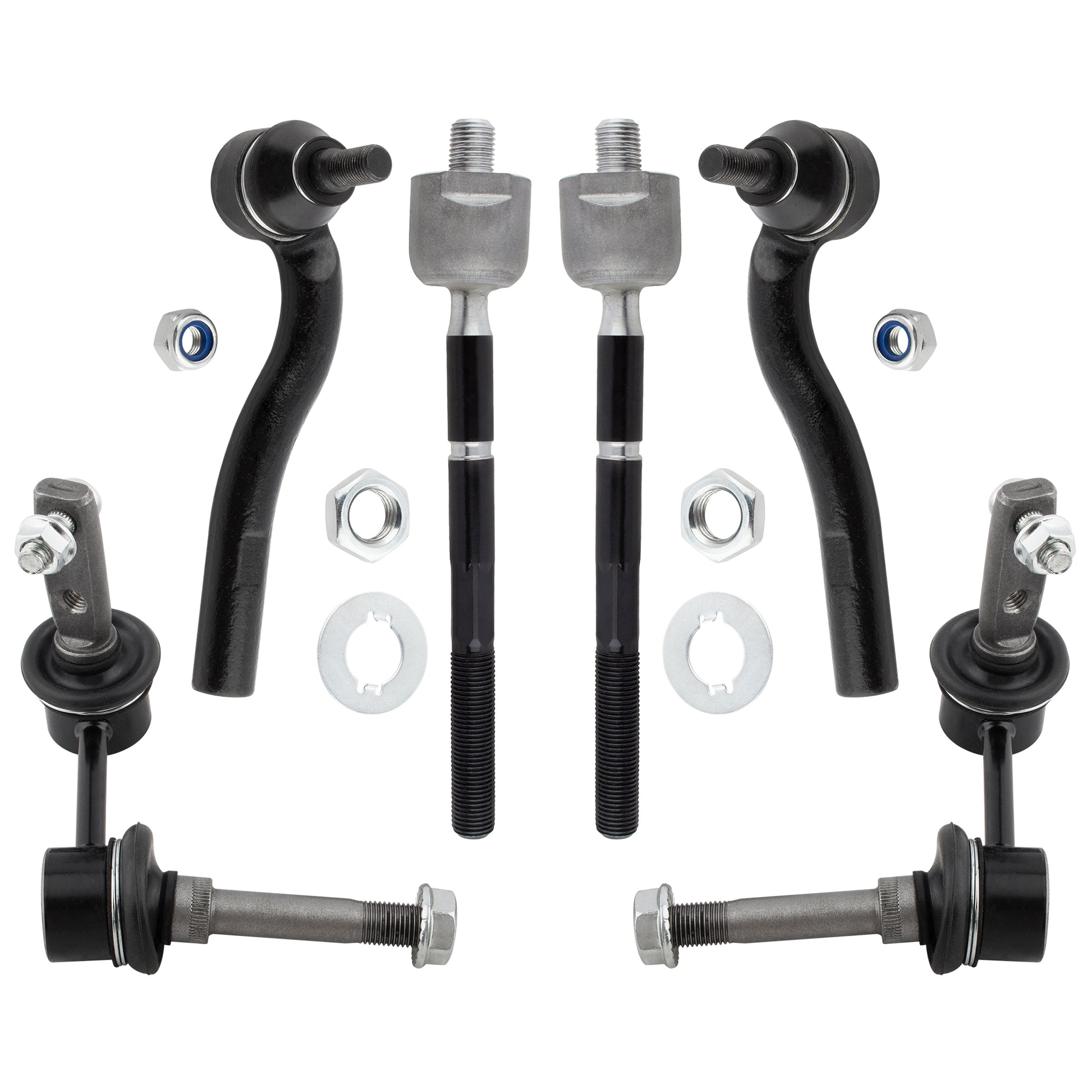 BOXI (Set of 6) Front Inner & Outer Tie Rod Ends + Sway Bars Links Kit Fit for Lexus SC430 2002