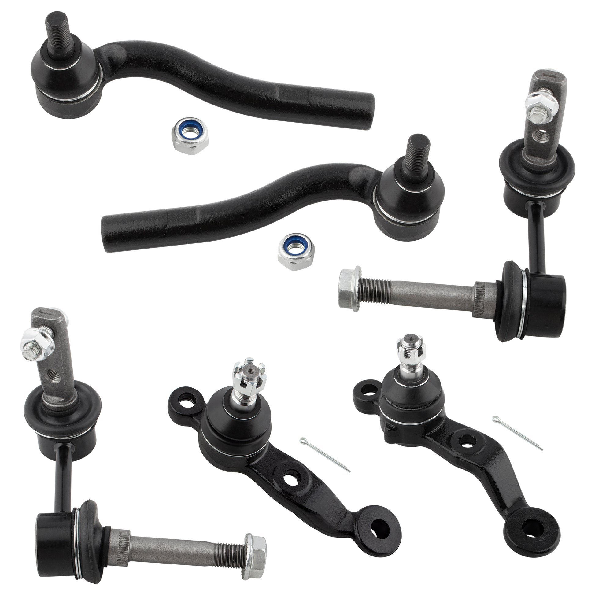 BOXI (Set of 6) Front Lower Ball Joints Outer Tie Rod Sway Bar Links Fit for Lexus GS300 1998-2005