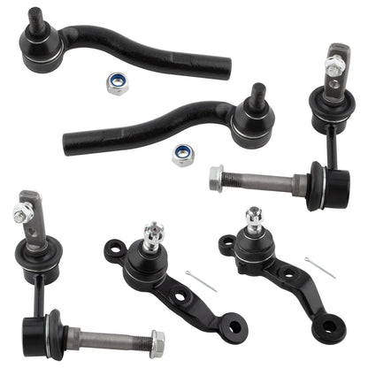 BOXI (Set of 6) Front Lower Ball Joints Outer Tie Rod Sway Bar Links Fit for Lexus GS300 1998-2005
