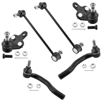 BOXI 6pcs Front Lower Ball Joints + Tie Rods + Sway Bar End Links Fit for Lexus ES300 2002-2003