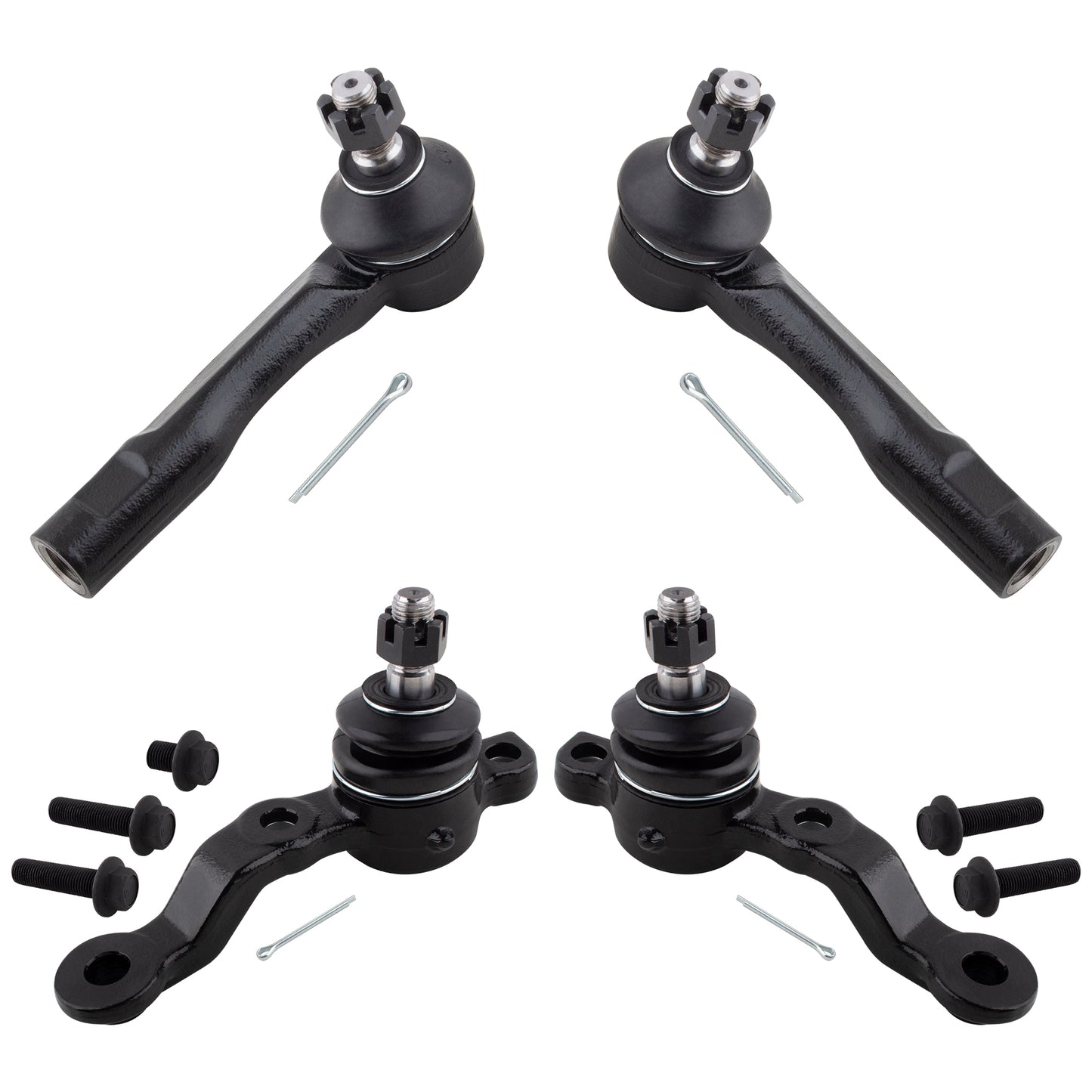 BOXI 4pc Front Lower Ball Joints & Outer Tie Rods Kit Fits for Lexus IS300 2001 2002 2003 2004 2005