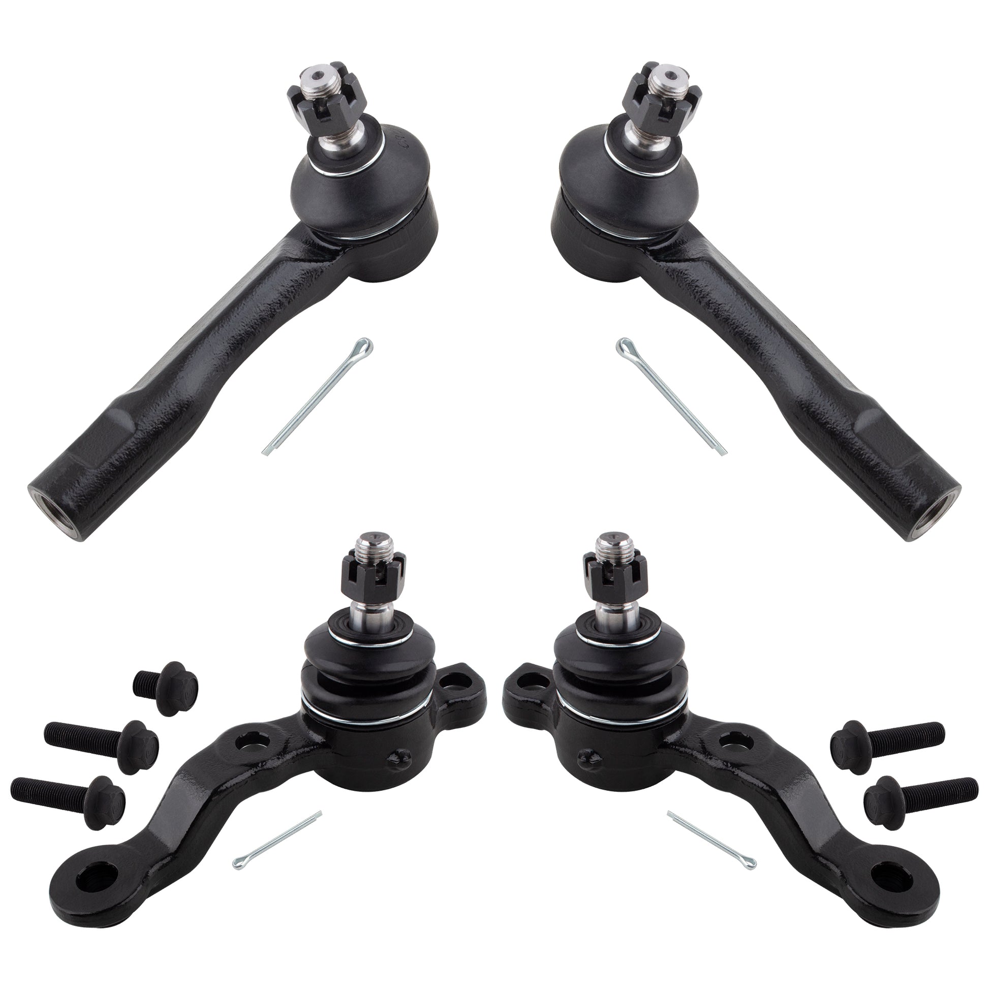 BOXI 4pc Front Lower Ball Joints & Outer Tie Rods Kit Fits for Lexus IS300 2001 2002 2003 2004 2005