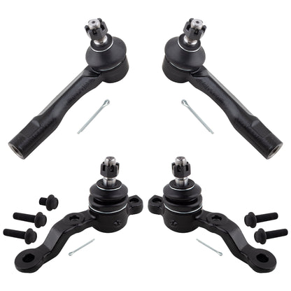 BOXI 4pc Front Lower Ball Joints & Outer Tie Rods Kit Fits for Lexus IS300 2001 2002 2003 2004 2005