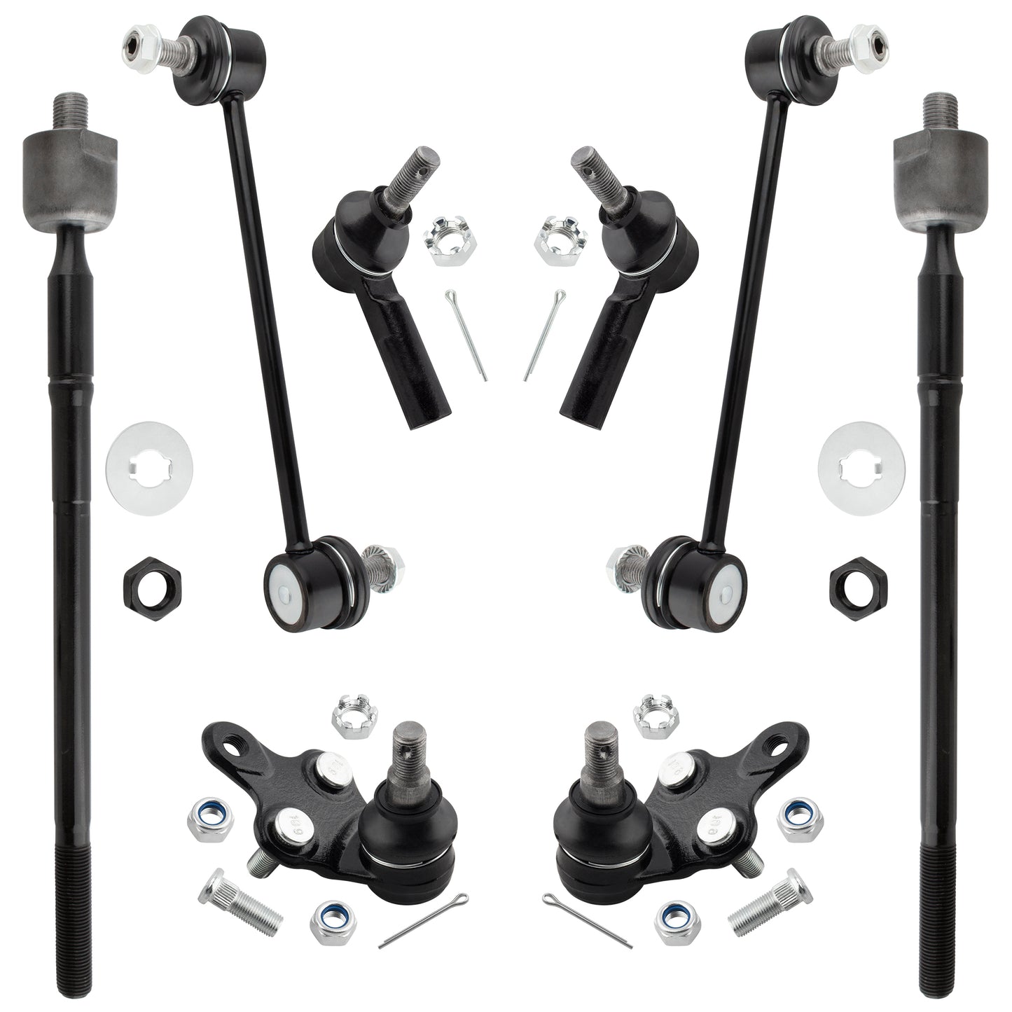 BOXI 8pc Front Inner Outer Tierod + Lower Ball Joints + Rear Sway Bars Fit for Lexus RX300 1999