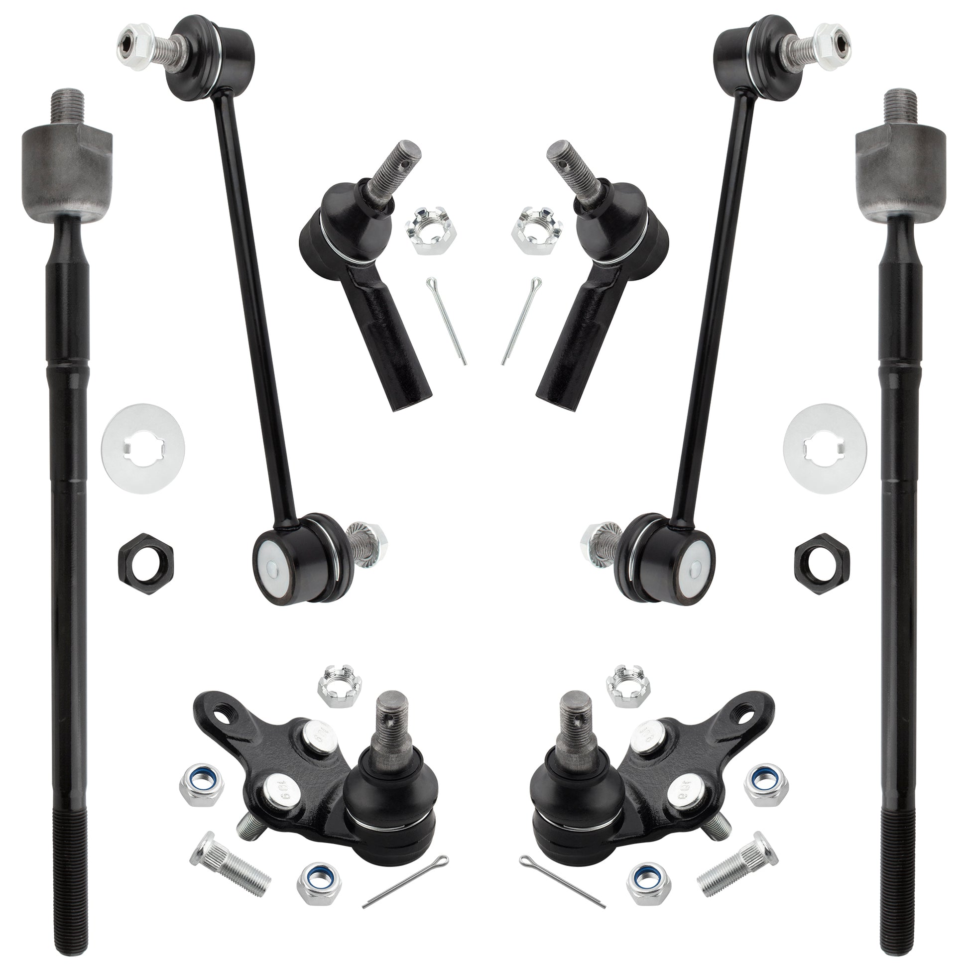 BOXI 8pc Front Inner Outer Tierod + Lower Ball Joints + Rear Sway Bars Fit for Lexus RX300 1999