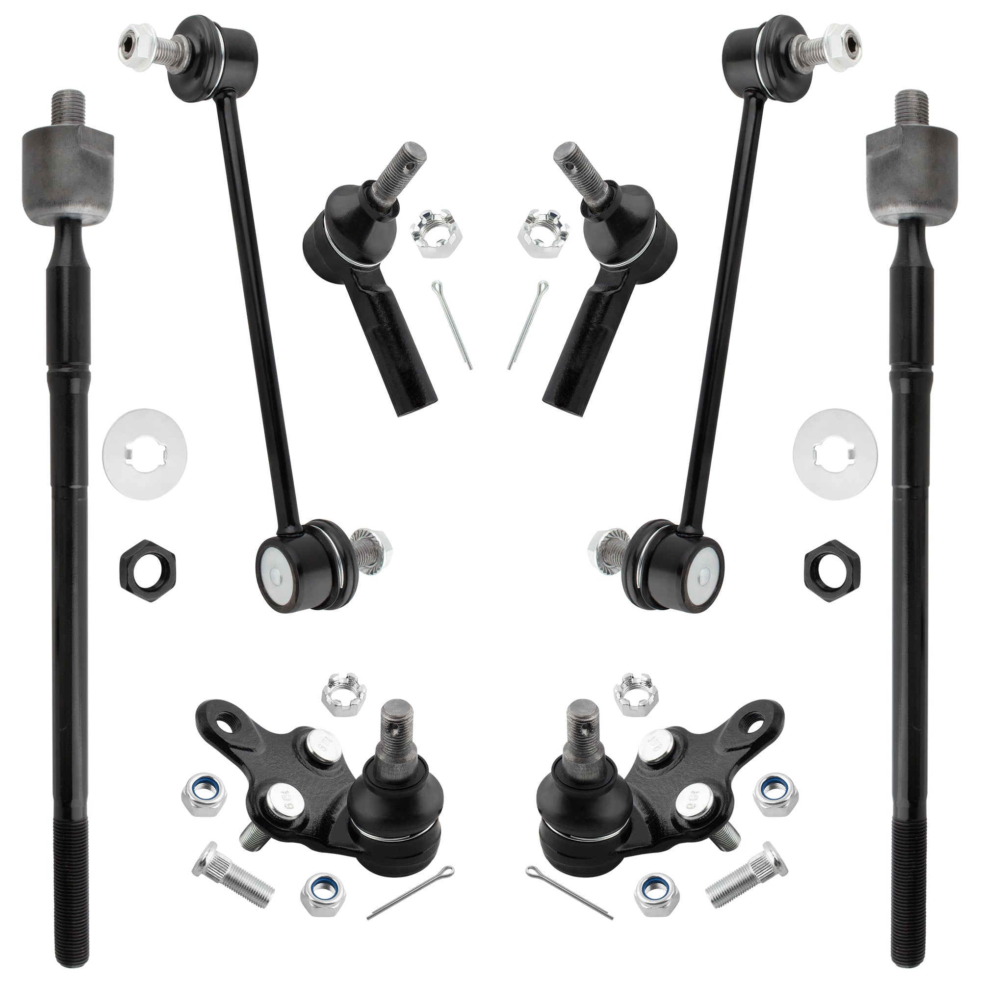 BOXI 8pc Front Inner Outer Tierod + Lower Ball Joints + Rear Sway Bars Fit for Lexus RX300 1999
