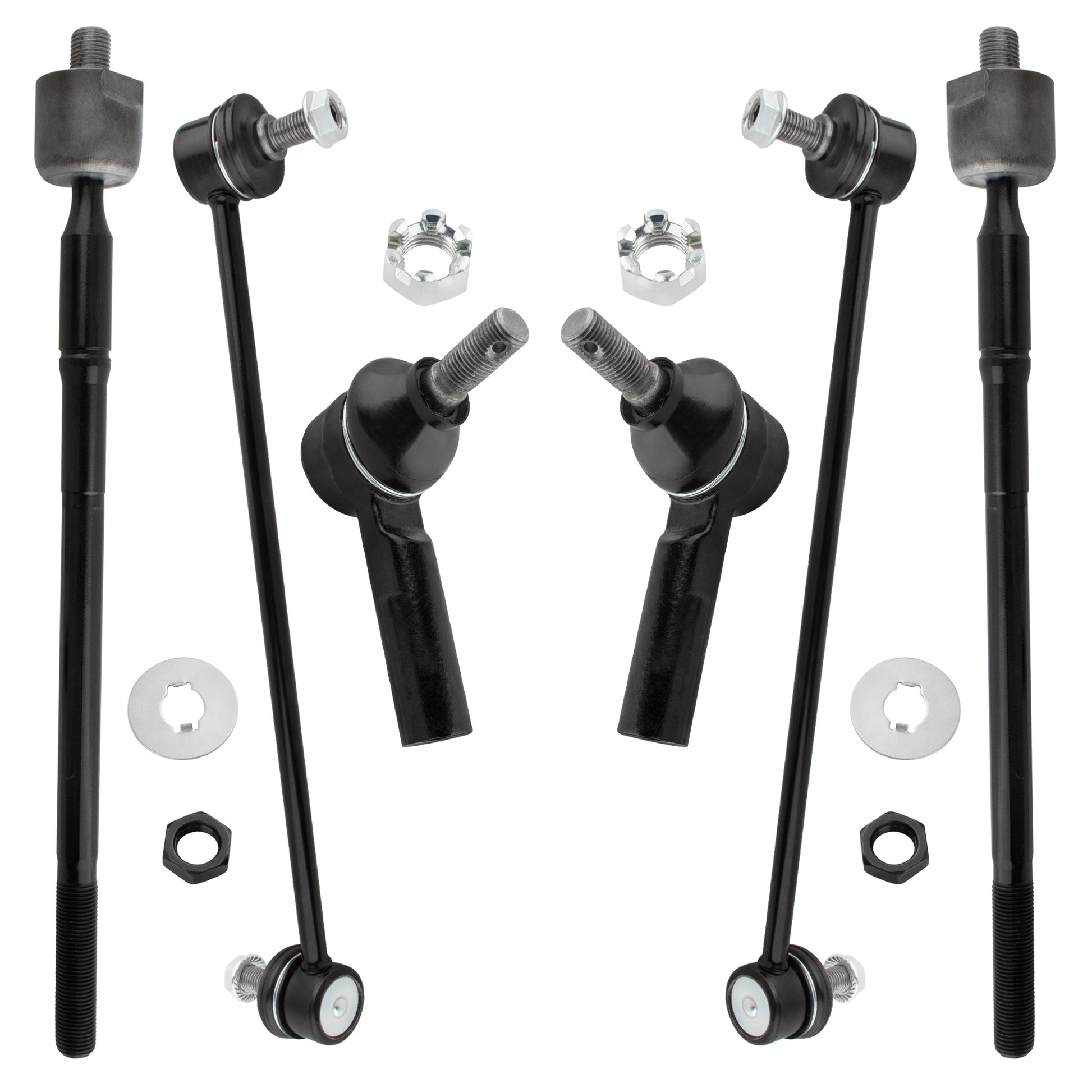 BOXI (Set of 6) EV447 ES3306 K90311 K90312 Front Inner Outer Tierods Sway Bar Links Kit Fits