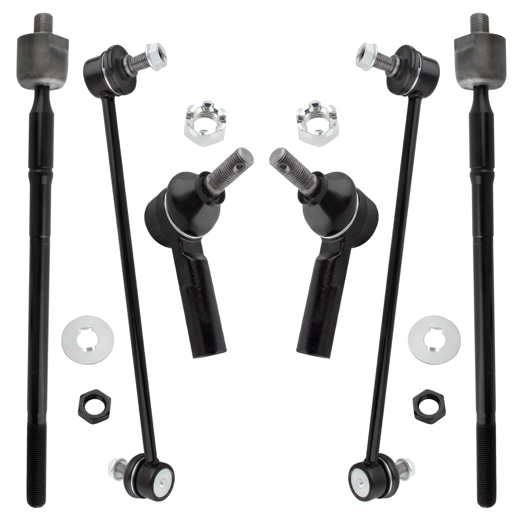 BOXI (Set of 6) EV447 ES3306 K90311 K90312 Front Inner Outer Tierods Sway Bar Links Kit Fits