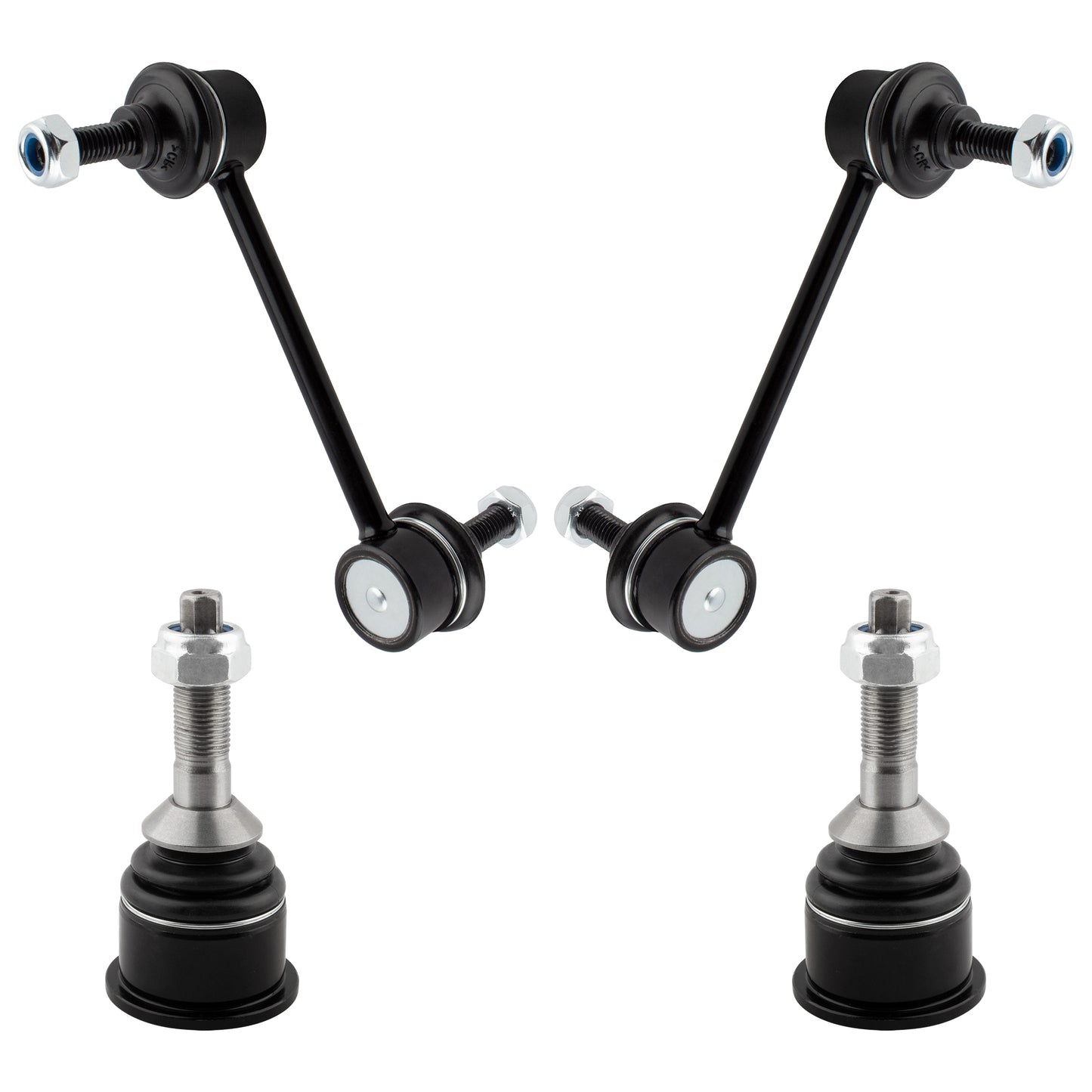 BOXI K500085 K80261 (Set of 4) Front Lower Ball Joints + Sway Bar Ends Fit for Lincoln LS 2002-2006