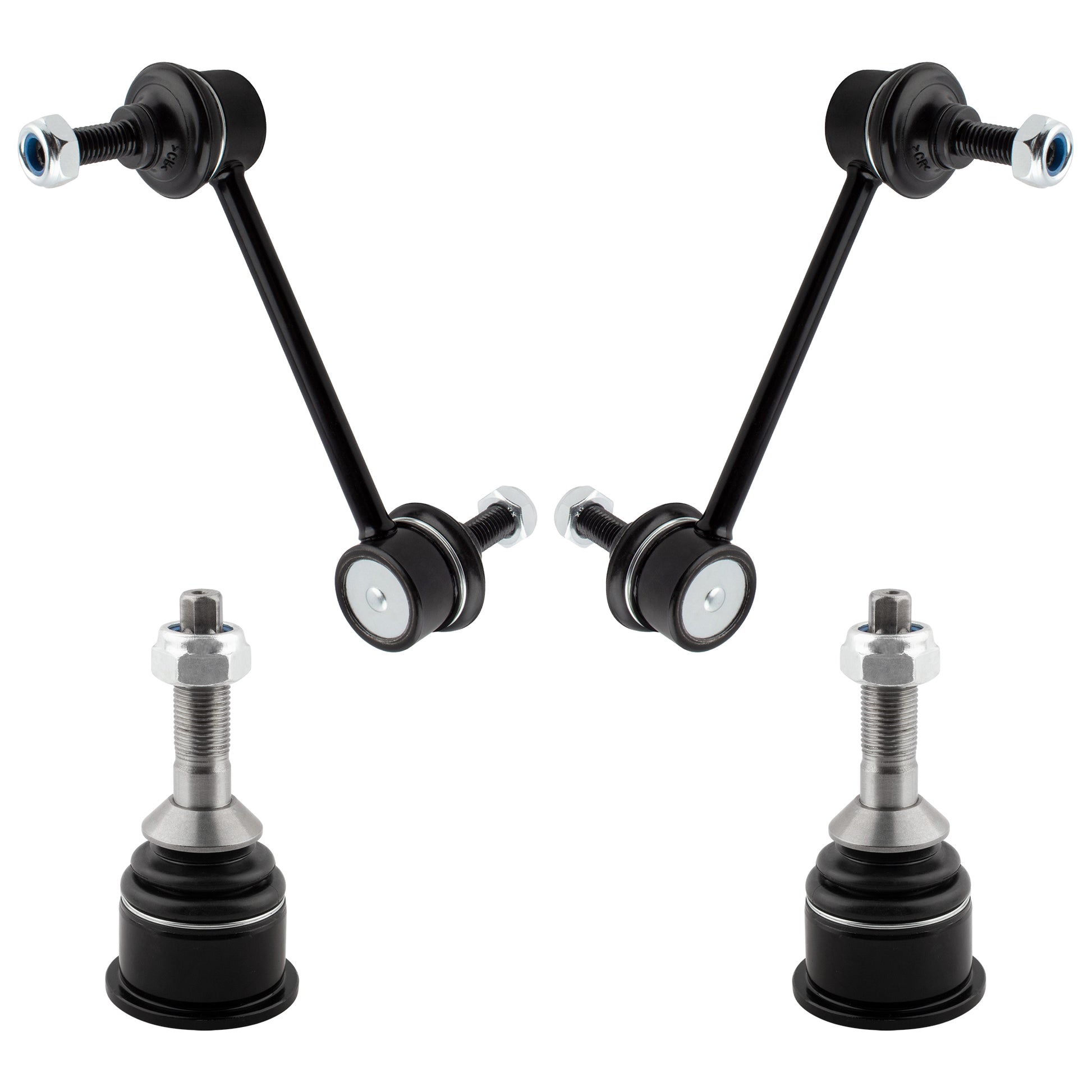 BOXI K500085 K80261 (Set of 4) Front Lower Ball Joints + Sway Bar Ends Fit for Lincoln LS 2002-2006