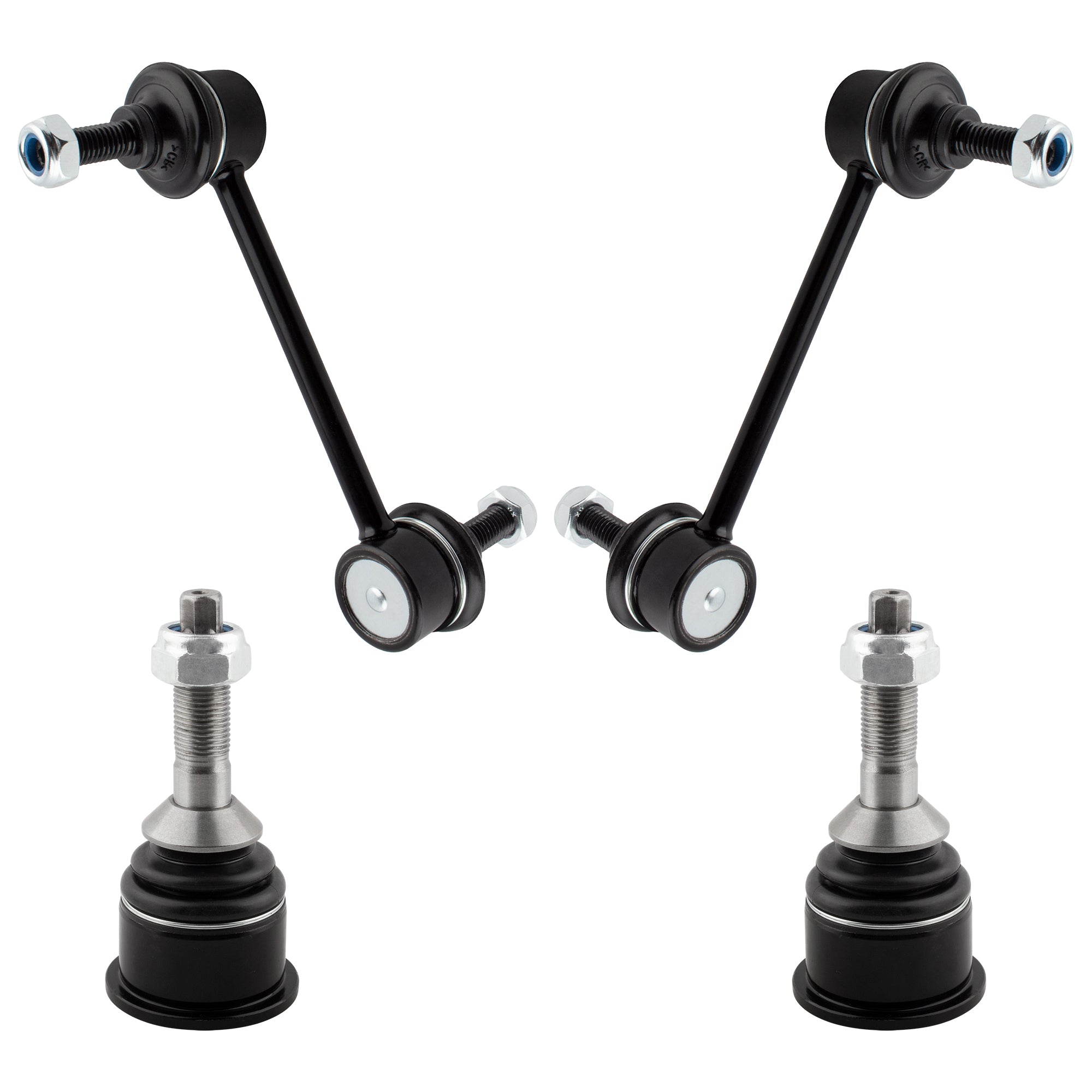 BOXI K500085 K80261 (Set of 4) Front Lower Ball Joints + Sway Bar Ends Fit for Lincoln LS 2002-2006