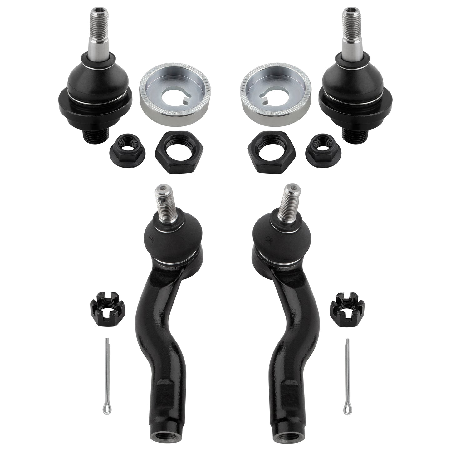 BOXI 4pcs Front Upper Ball Joints Outer Tie Rod Fit for Ford Fusion 2006-2012