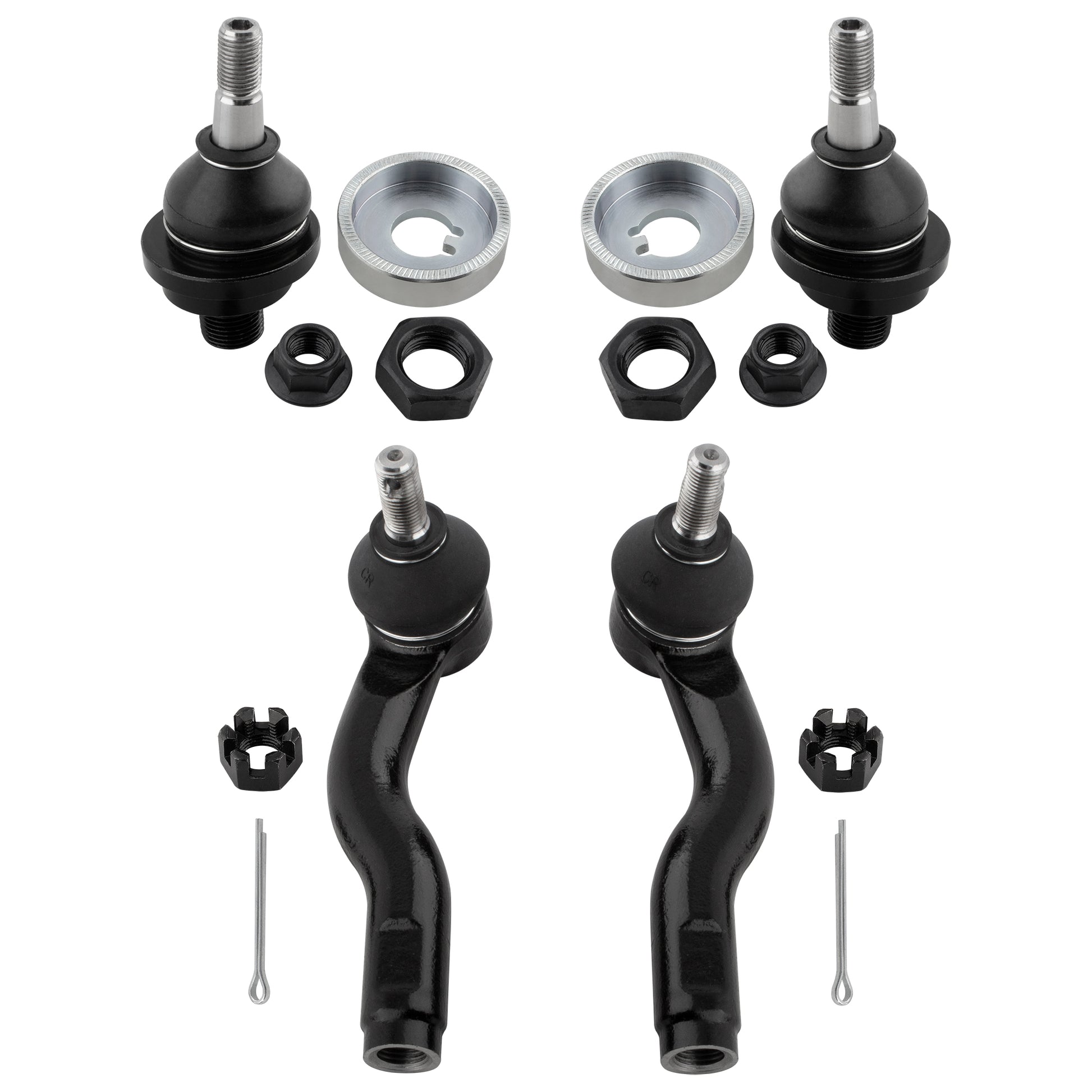 BOXI 4pcs Front Upper Ball Joints Outer Tie Rod Fit for Ford Fusion 2006-2012