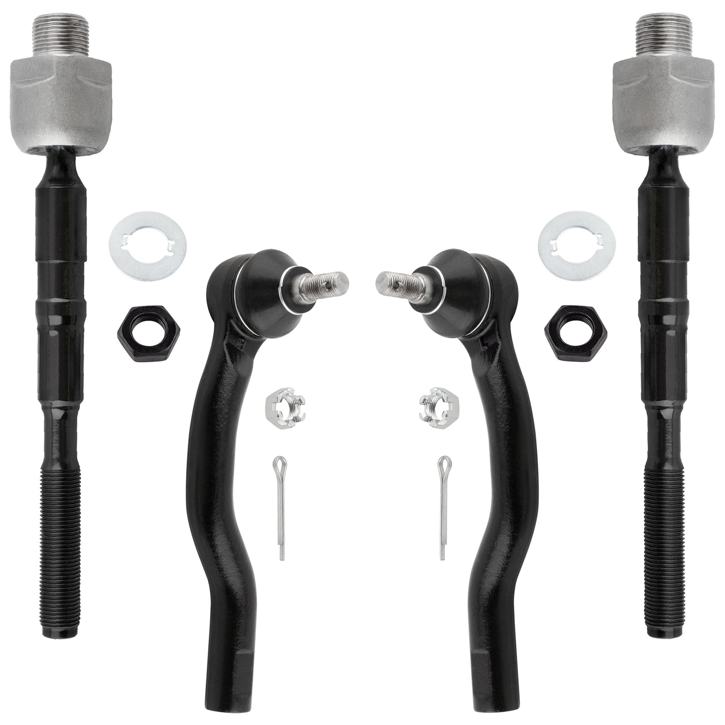 BOXI (Set of 4) Front Inner and Outer Tie Rod Ends fit for Ford Edge 2007 2008 2009 2010 2011 2012