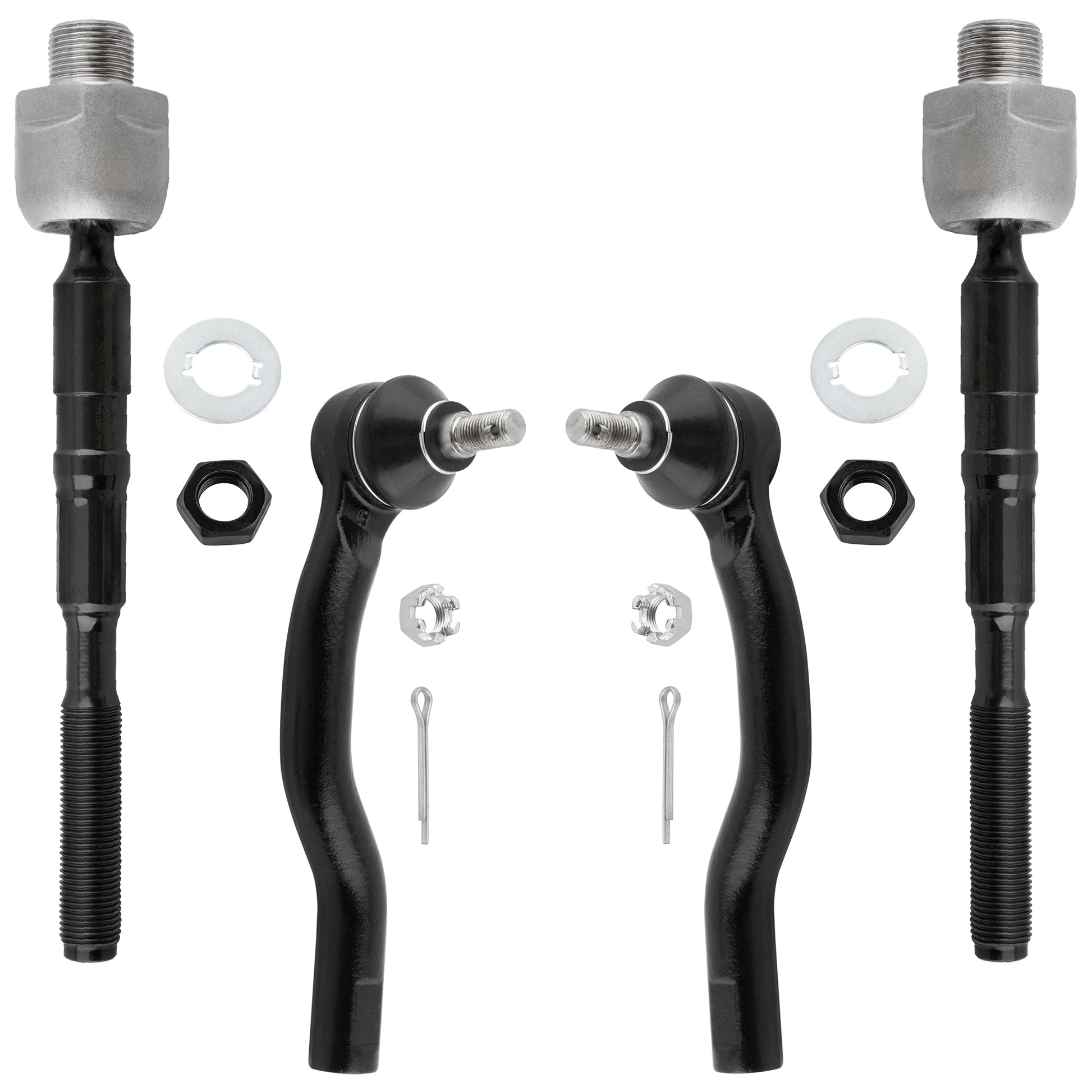 BOXI (Set of 4) Front Inner and Outer Tie Rod Ends fit for Ford Edge 2007 2008 2009 2010 2011 2012