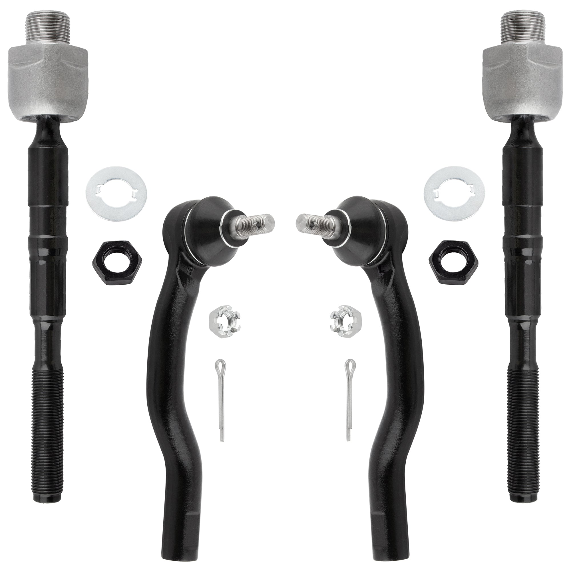 BOXI (Set of 4) Front Inner and Outer Tie Rod Ends fit for Ford Edge 2007 2008 2009 2010 2011 2012