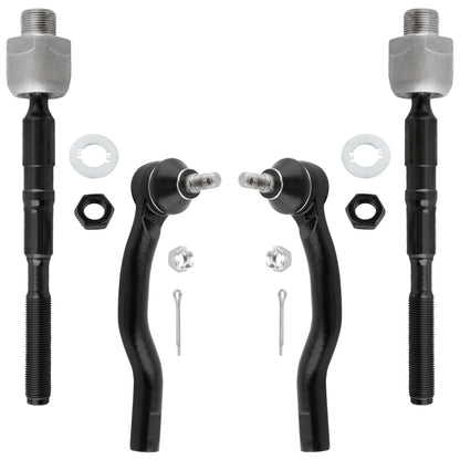BOXI (Set of 4) Front Inner and Outer Tie Rod Ends fit for Ford Edge 2007 2008 2009 2010 2011 2012