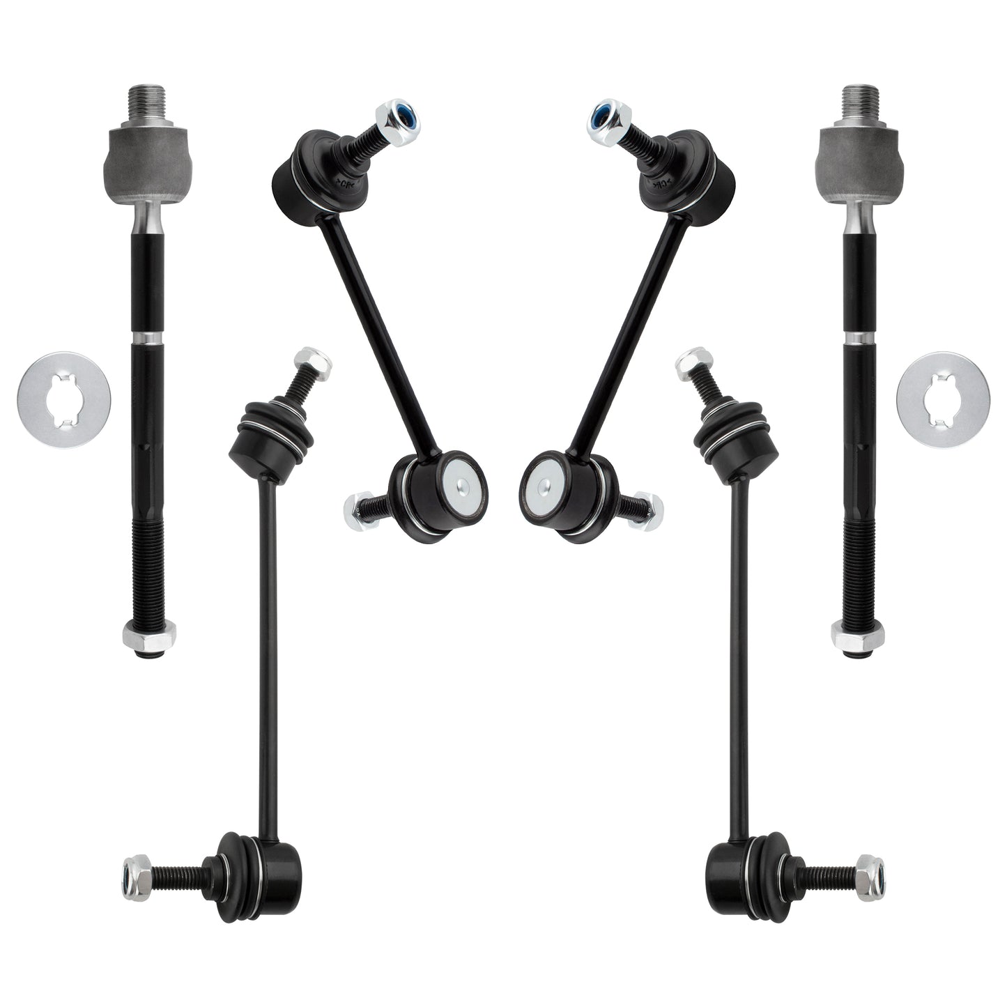 BOXI (Set of 6) Front & Rear Stabilizer Sway Bar Links + Front Inner Tie Rod Ends Fit for Ford