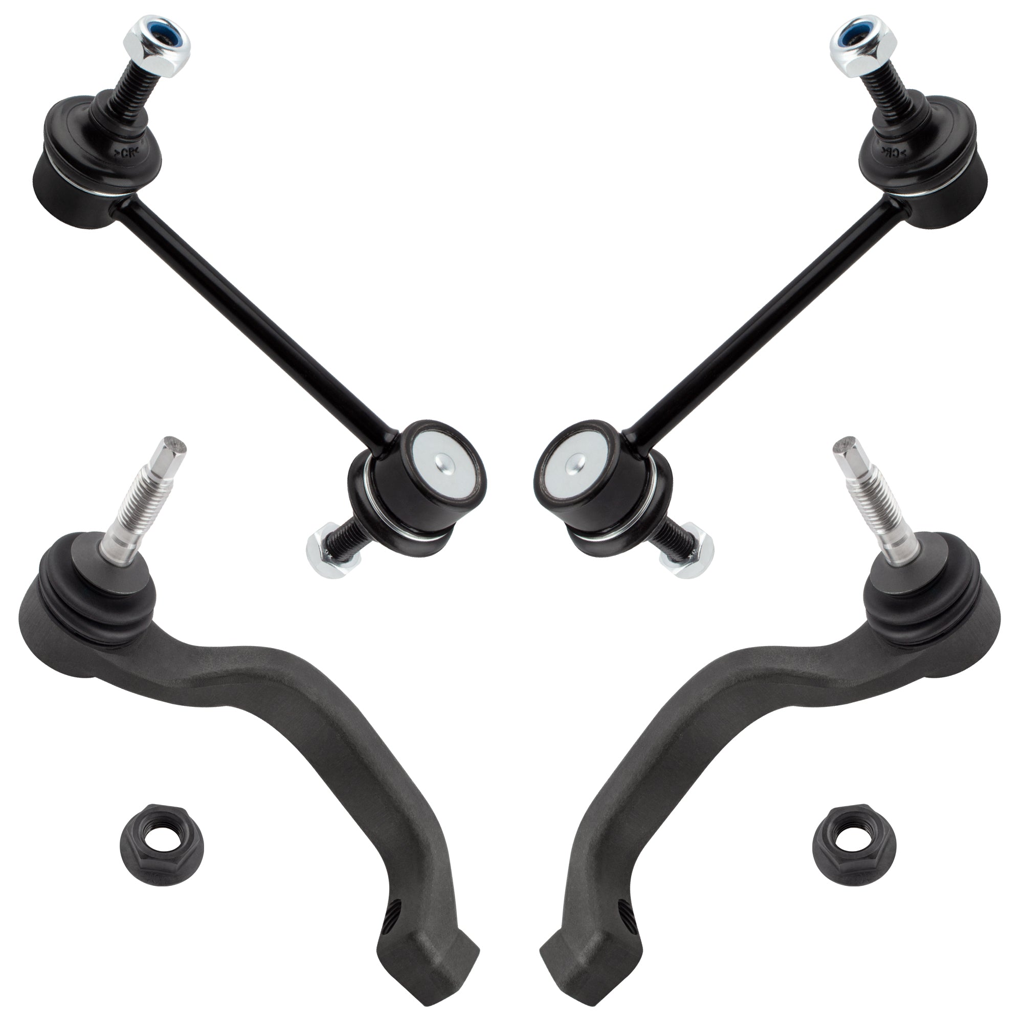 BOXI ES800415 ES800414 K80261 (Set of 4) Front Outer Tie Rod Ends + Stabilizer Sway Bar Links