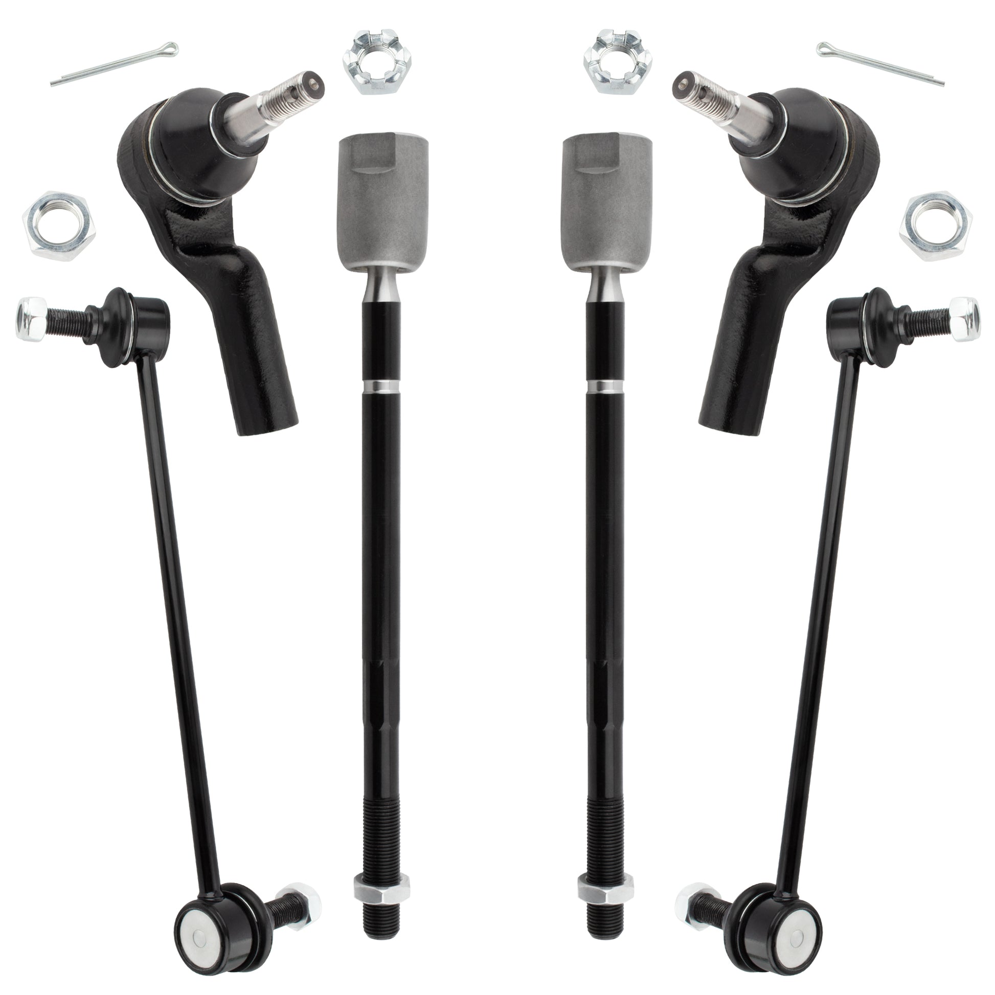 BOXI (Set of 6) Front Inner Outer Tie Rods + Stabilizer Sway Bar Links Replacement for Lincoln