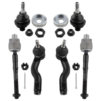BOXI 6pcs Front Inner Outer Tie Rod Upper Ball Joints Fit for Ford Fusion 2006-2012