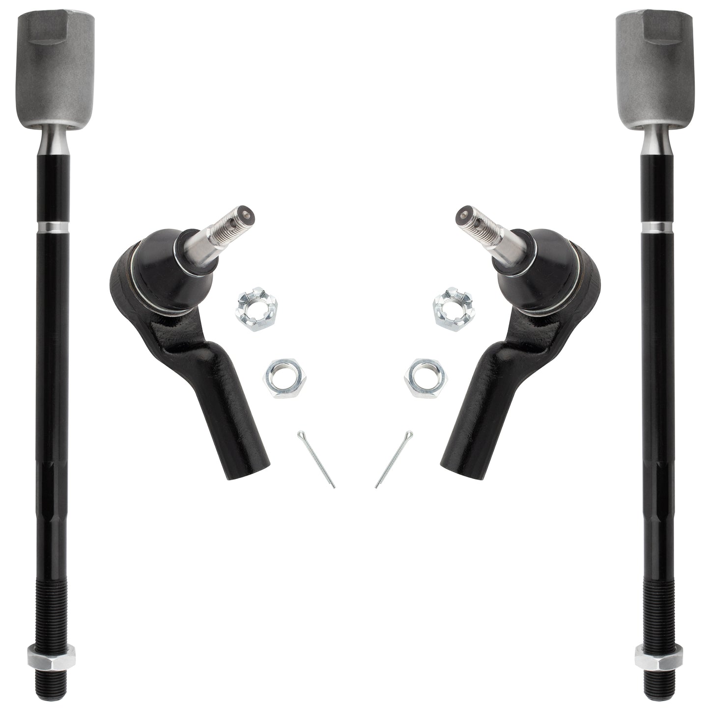 BOXI 4pc Front Inner + Outer Tie Rods Kit Fits for Lincoln Continental 1995 1996 1997 1998 1999