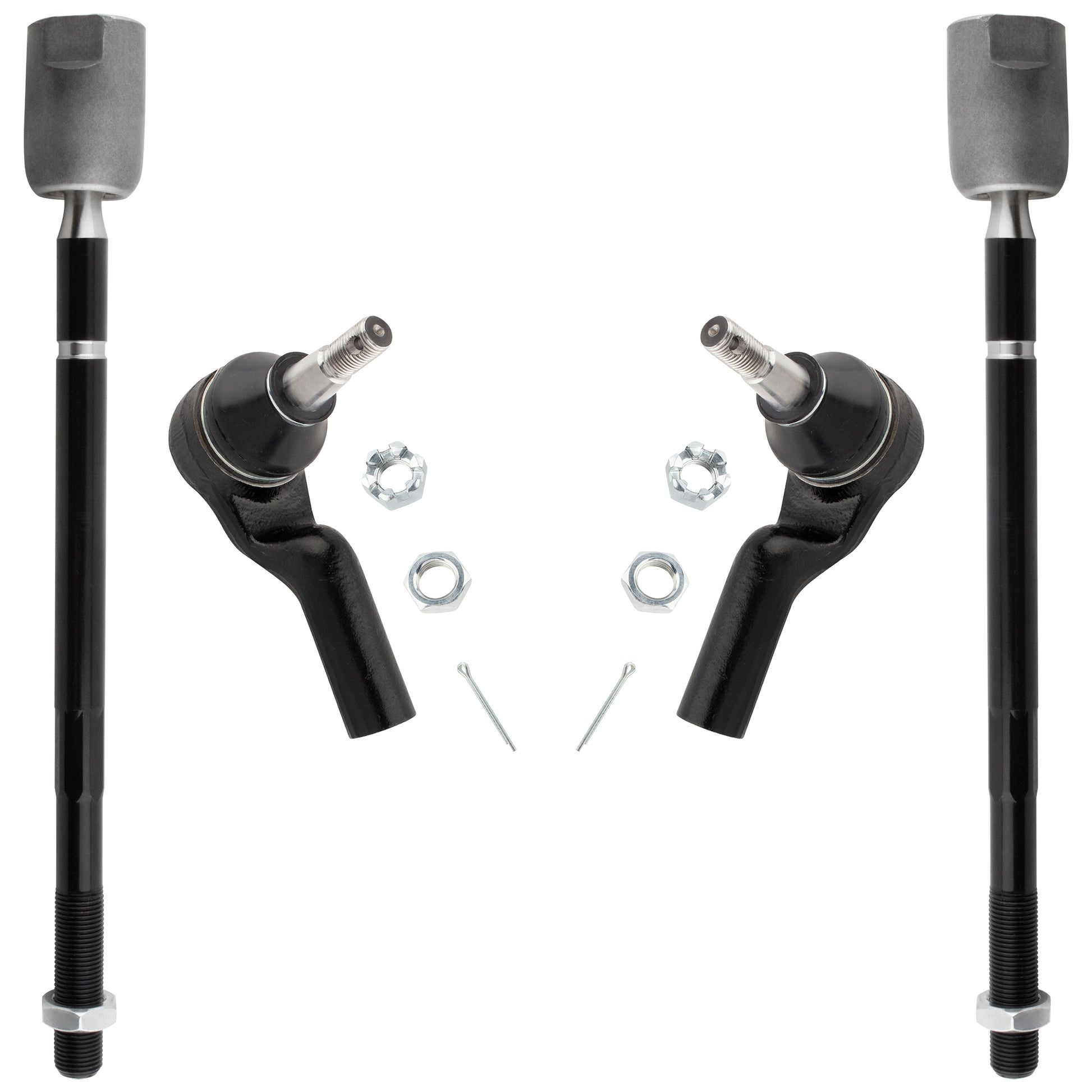 BOXI 4pc Front Inner + Outer Tie Rods Kit Fits for Lincoln Continental 1995 1996 1997 1998 1999