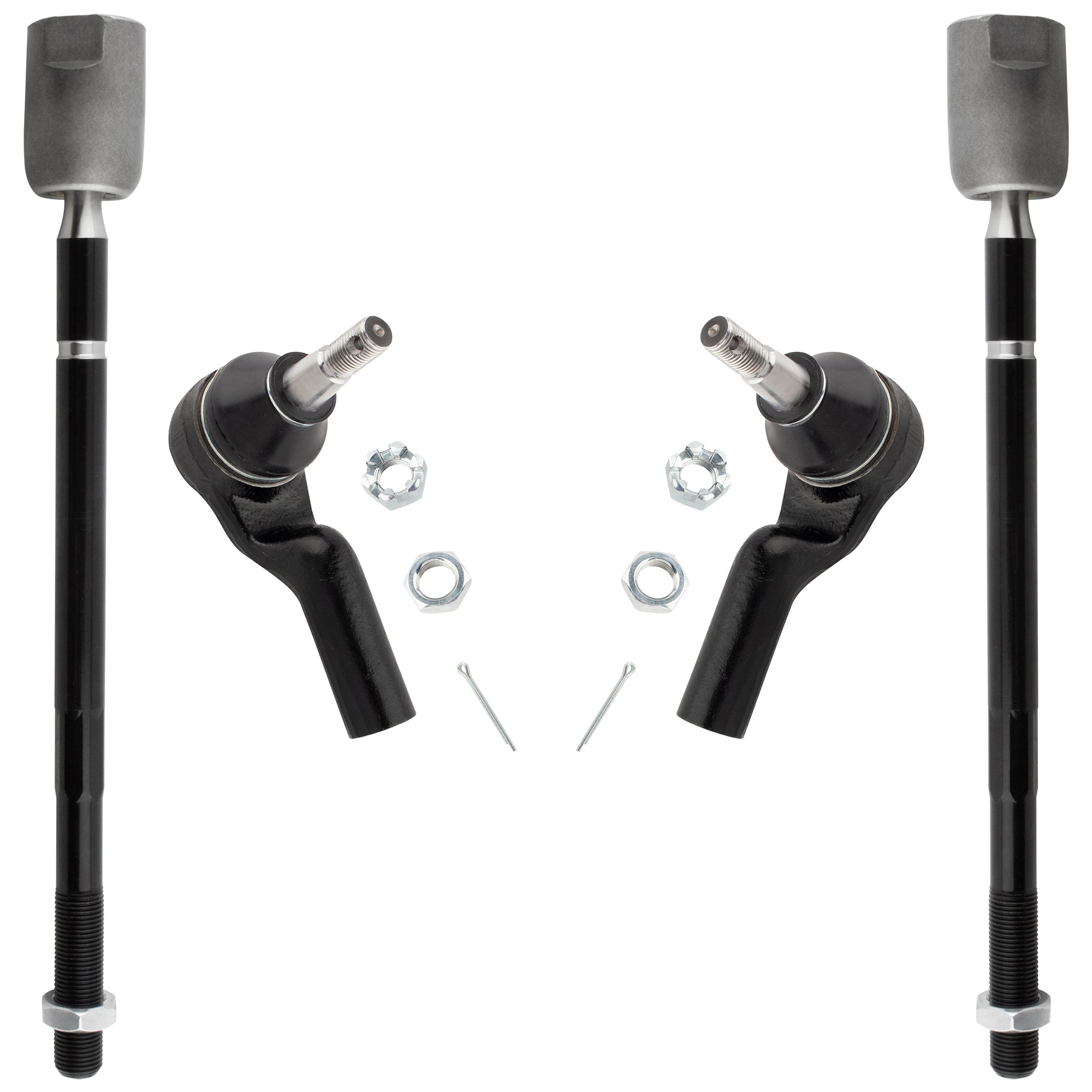 BOXI 4pc Front Inner + Outer Tie Rods Kit Fits for Lincoln Continental 1995 1996 1997 1998 1999