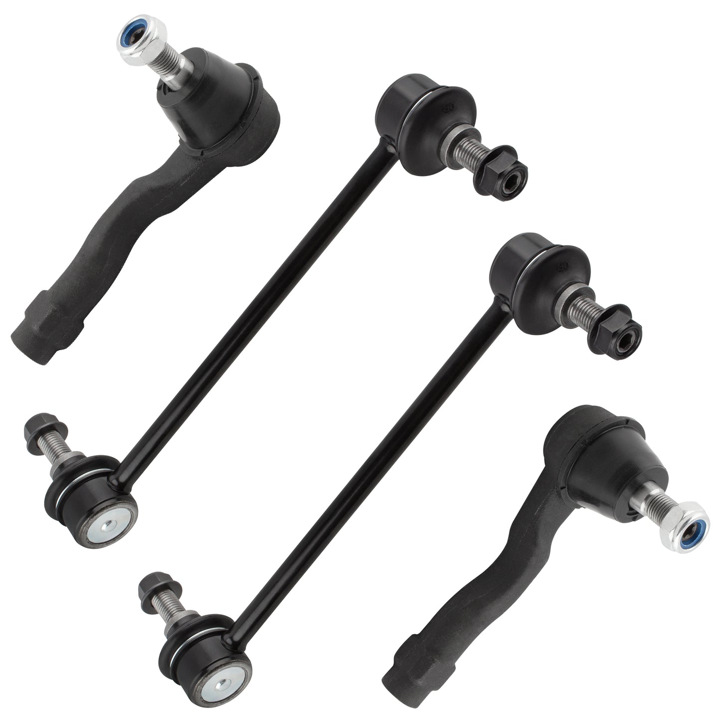 BOXI (Set of 4) Rear Stabilizer Sway Bar End Links + Outer Tie Rod Ends fit for Mazda Millenia 1995
