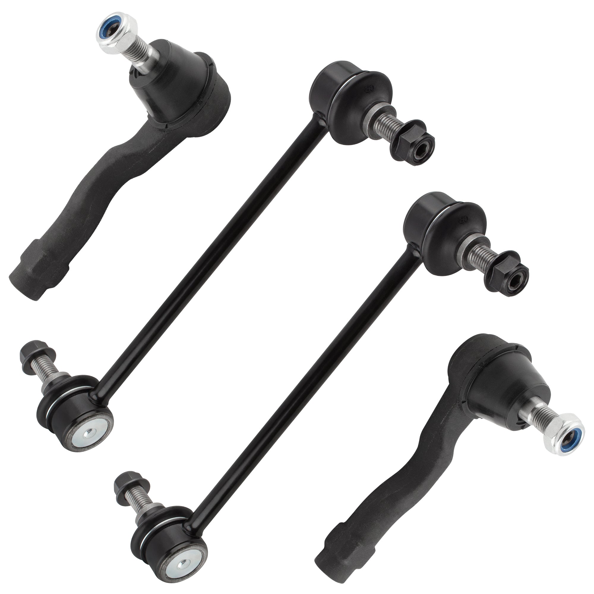 BOXI (Set of 4) Rear Stabilizer Sway Bar End Links + Outer Tie Rod Ends fit for Mazda Millenia 1995