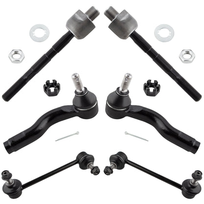 BOXI 6pcs Front Suspension Kit Inner Outer Tie Rod End Sway Bar Link Fit 2003-2008 for Mazda 6