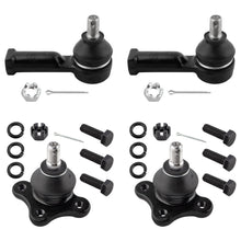 BOXI (Set of 4) Front Upper Ball Joints + Outer Tie Rod Ends fit for Mazda B2000 1986-1987