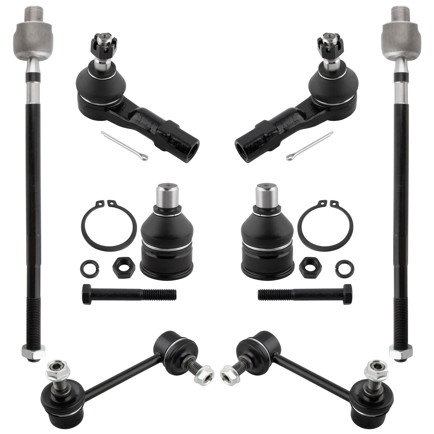 BOXI 8pc Front Sway Bars Ball Joints Tie Rods Fit for Mazda 626 1993-1995 MX-6 1993-1997