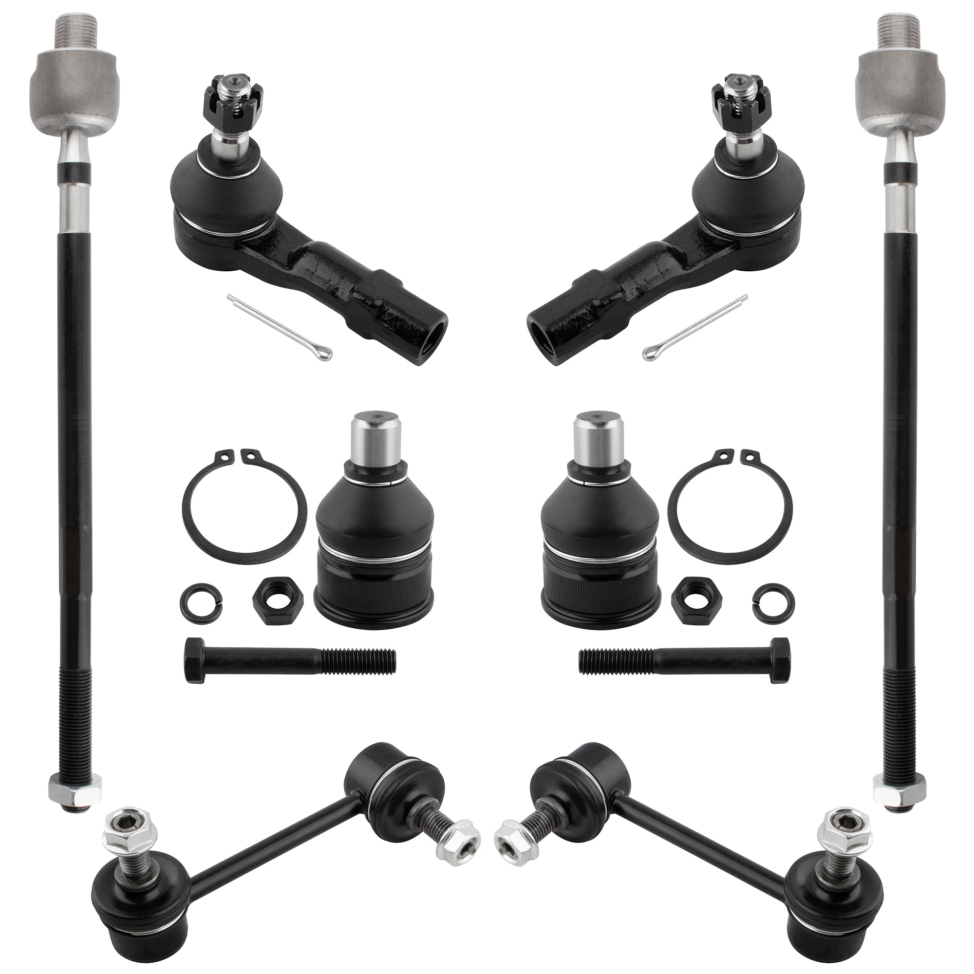 BOXI 8pc Front Sway Bars Ball Joints Tie Rods Fit for Mazda 626 1993-1995 MX-6 1993-1997