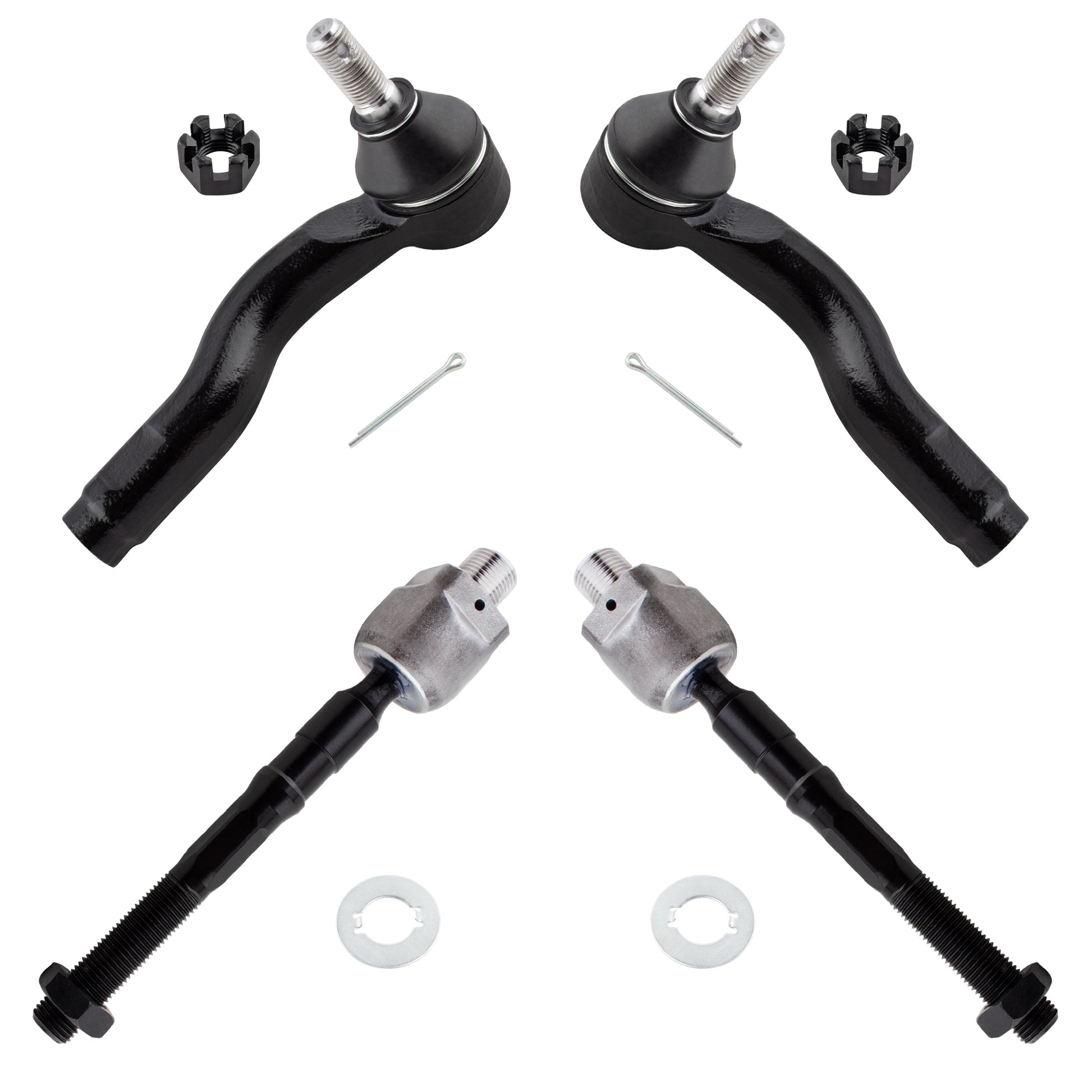 BOXI (Set of 4) Front Suspension Kit Front Inner & Outer Tie Rod Ends Fits for Mazda 6 2003 2004