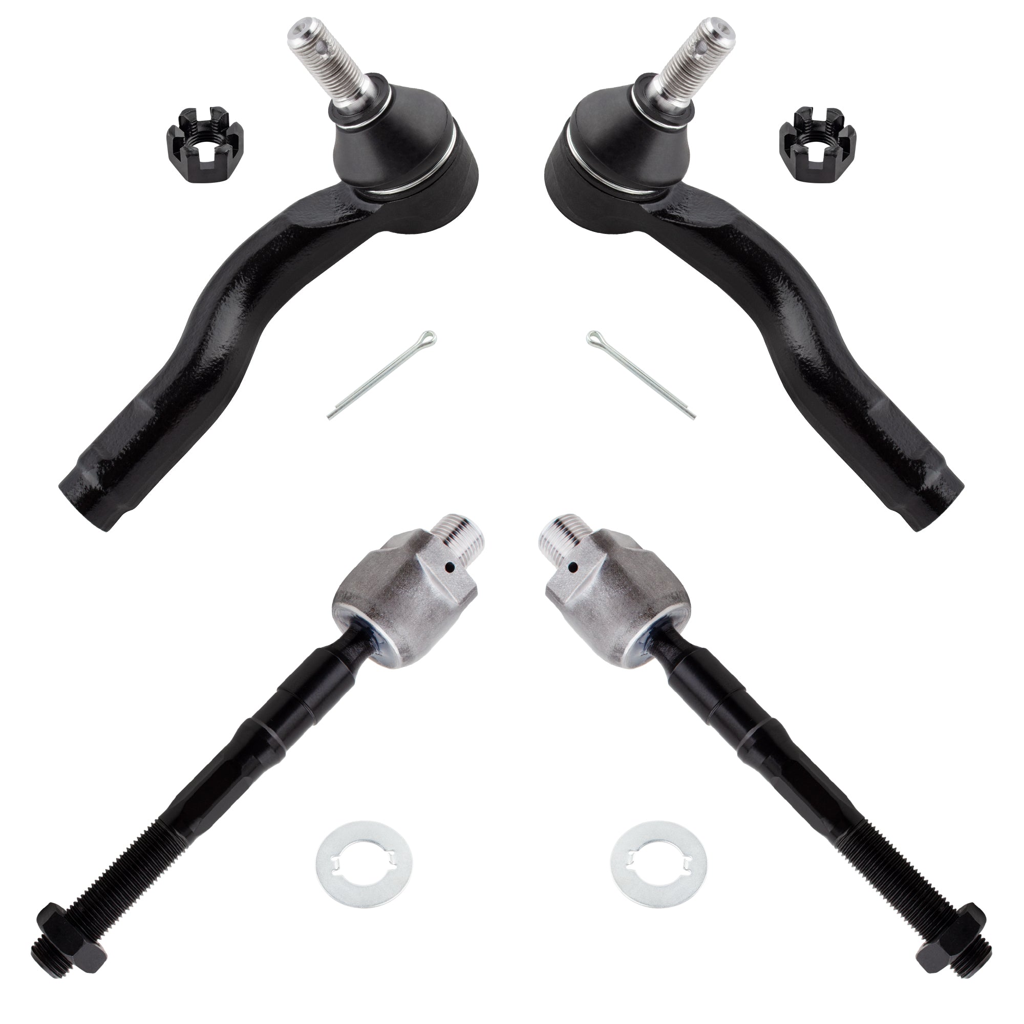 BOXI (Set of 4) Front Suspension Kit Front Inner & Outer Tie Rod Ends Fits for Mazda 6 2003 2004