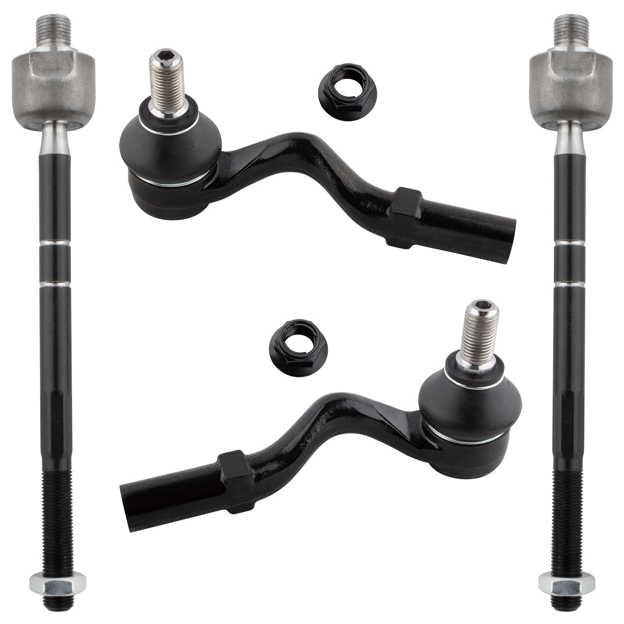 BOXI (Set of 4) Front Inner & Outer Tie Rod Ends fit for Mercedes-Benz E300 1996-1999