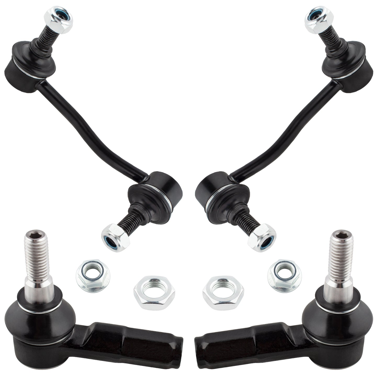 BOXI (Set of 4) Front Stabilizer Sway Bar Links and Outer Tie Rods Fit for Dodge Sprinter 2500