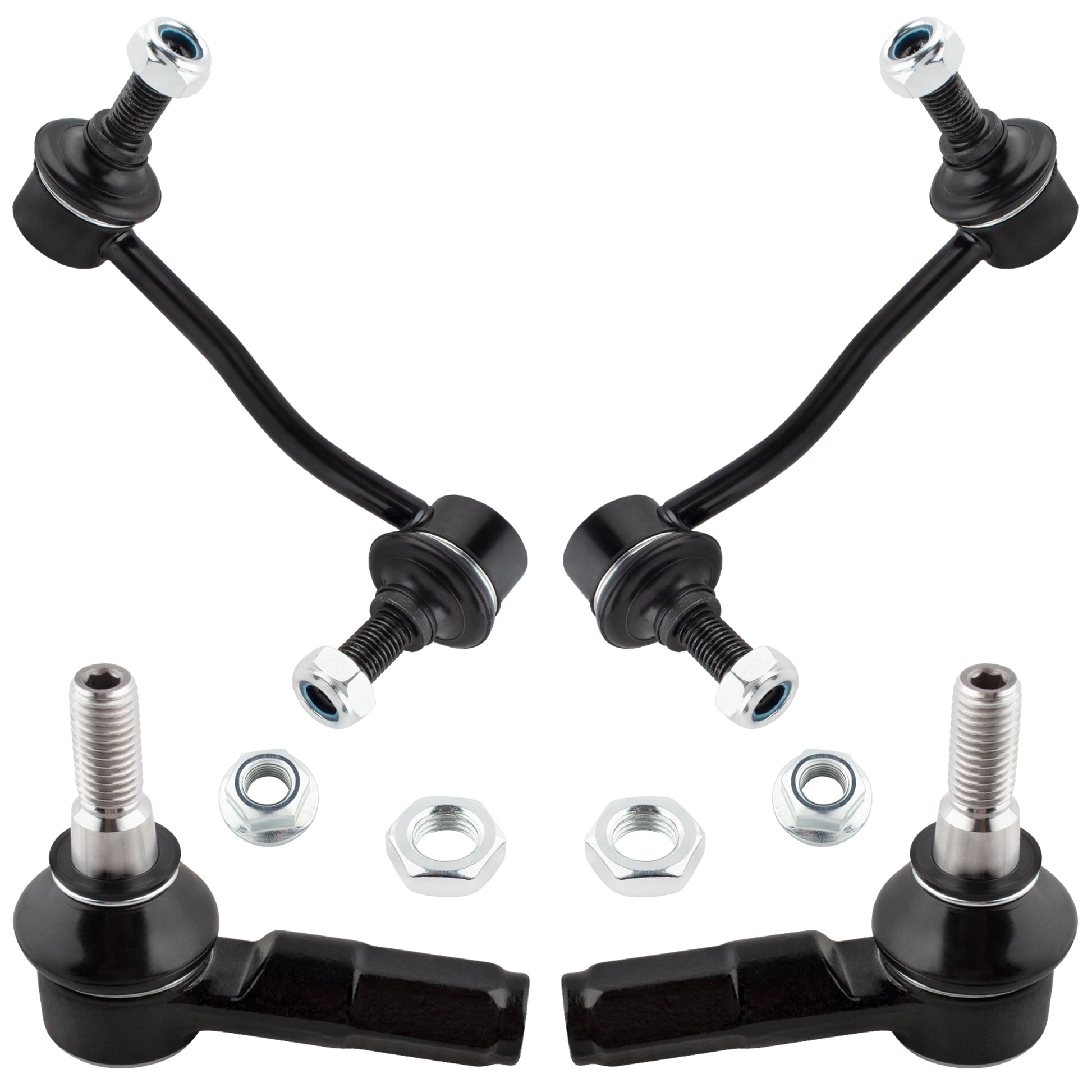 BOXI (Set of 4) Front Stabilizer Sway Bar Links and Outer Tie Rods Fit for Dodge Sprinter 2500