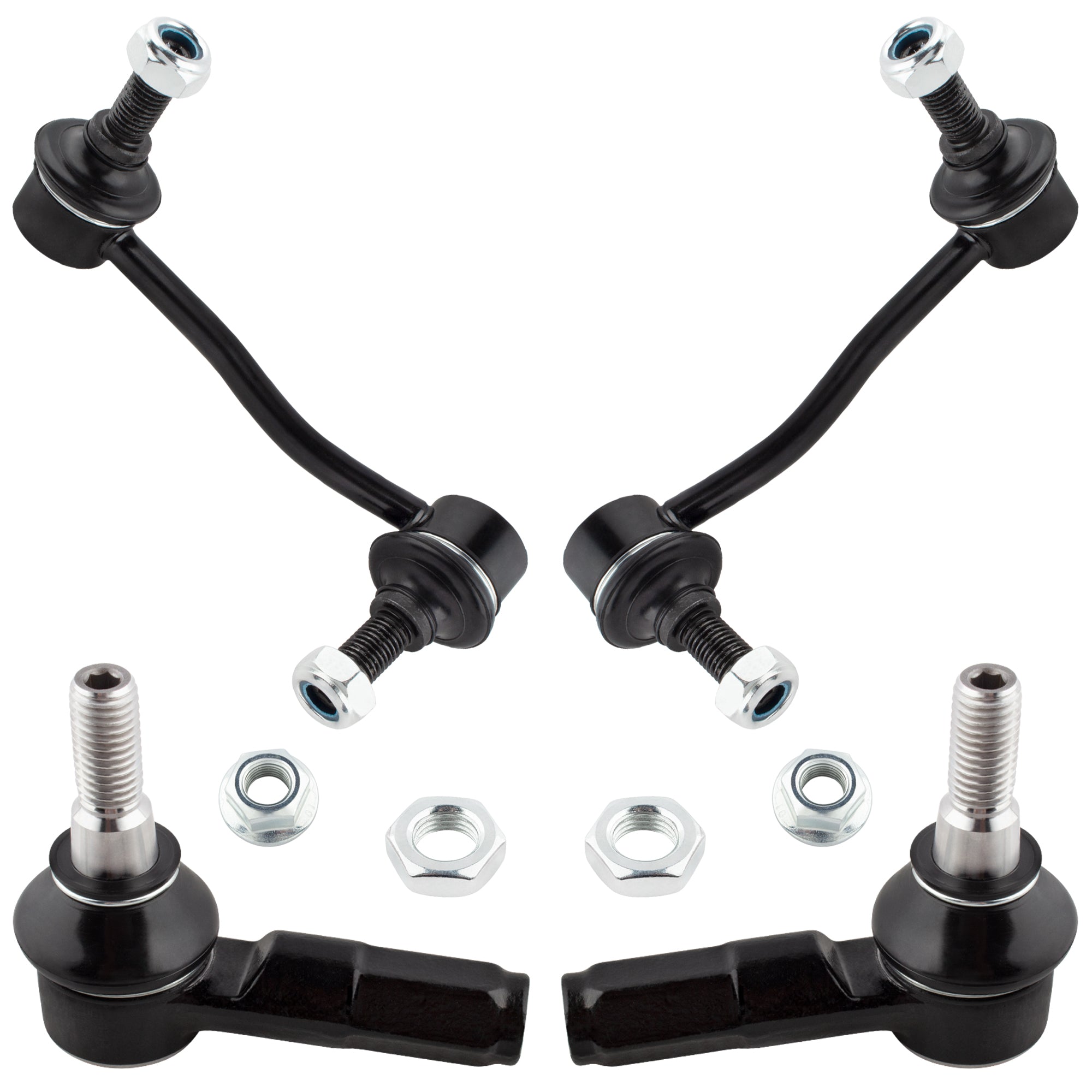BOXI (Set of 4) Front Stabilizer Sway Bar Links and Outer Tie Rods Fit for Dodge Sprinter 2500