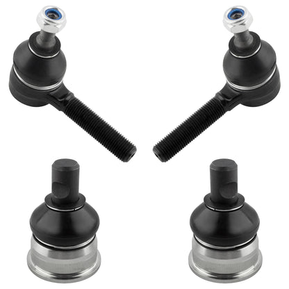 BOXI (Set of 4) Front Outer Tie Rods + Lower Ball Joints Fit for Mercedes-Benz 300Ce 300D 300E