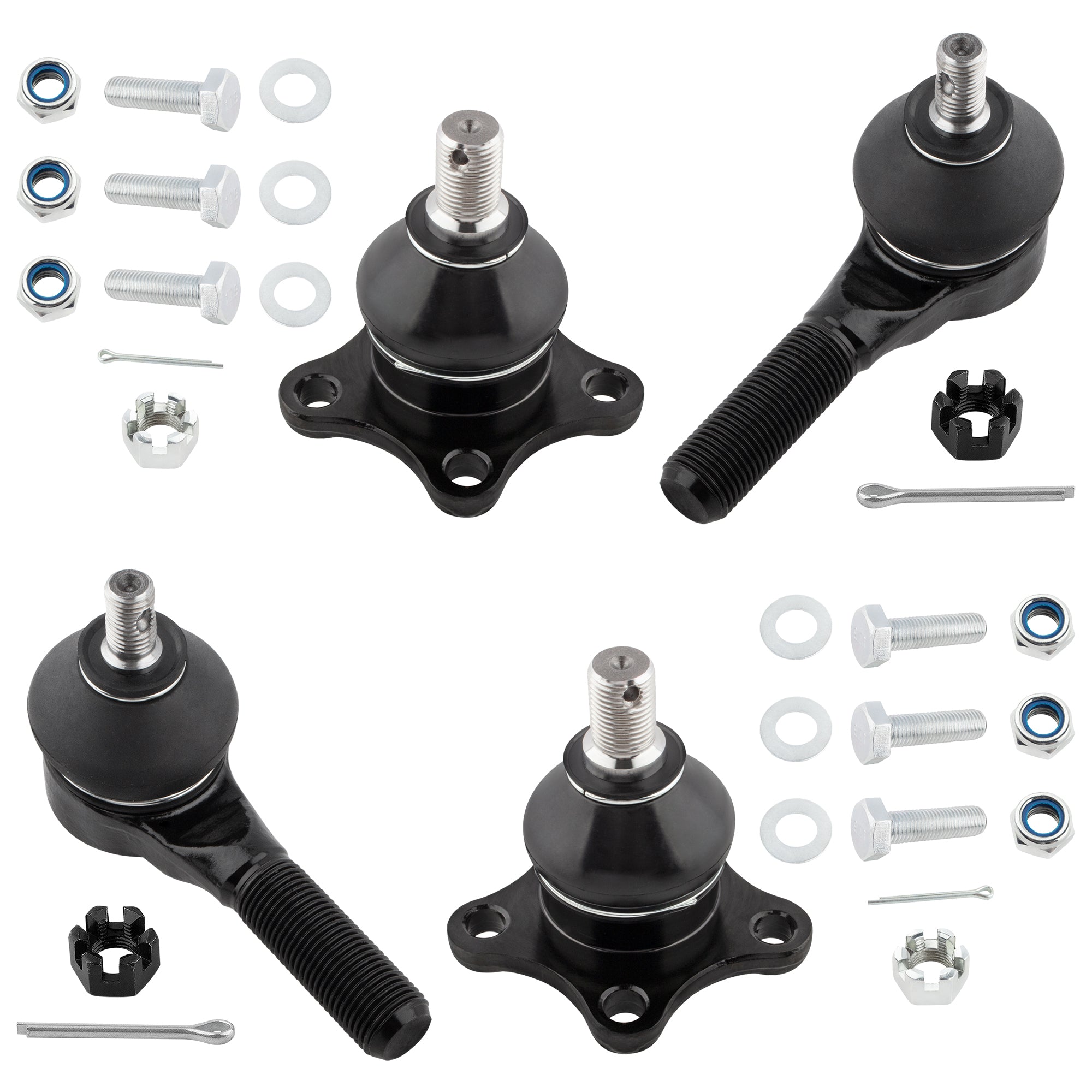 BOXI 4pcs Front Lower Ball Joints & Outer Tie Rods Fit for Mitsubishi Mighty Max 1990 1991 1992