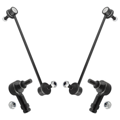 BOXI (Set of 4) Front Outer Tie Rod End + Sway Bar Links Fit for Mitsubishi Lancer 2008 2009 2010