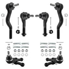 BOXI (Set of 6) Front Inner Outer Tie Rod + Lower Ball Joints Fit for Mitsubishi Montero 1992 1993